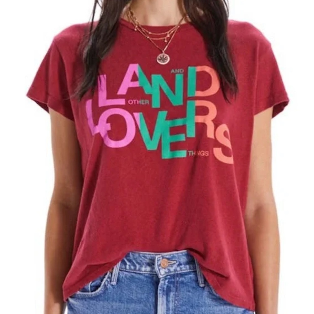 Mother / Anthropologie The Sinful Land Lovers Red Graphic Tee, size M